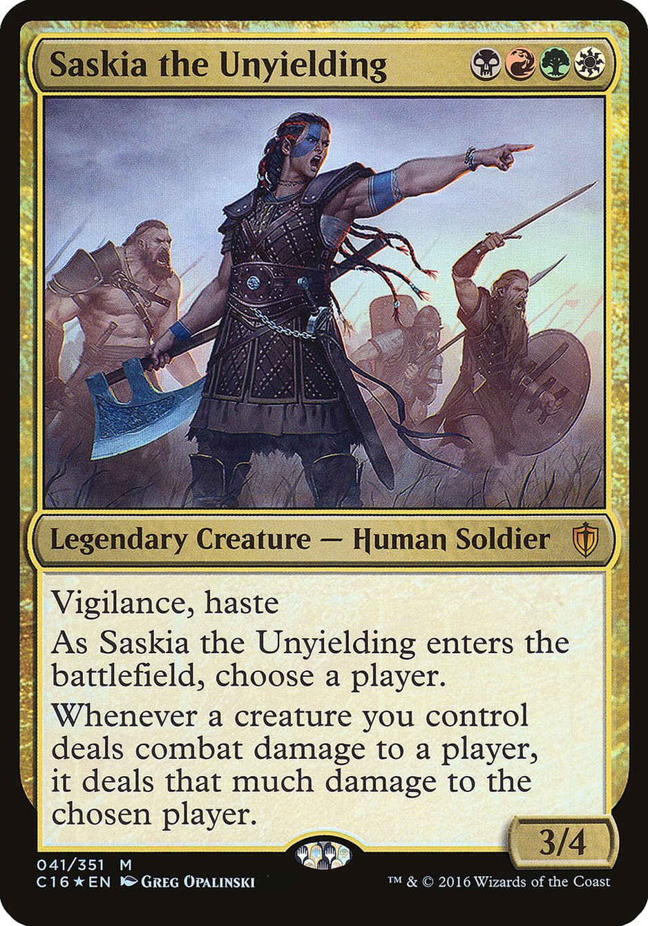 Saskia the Unyielding (Oversized) [Commander 2016 Oversized] | Galaxy Games LLC