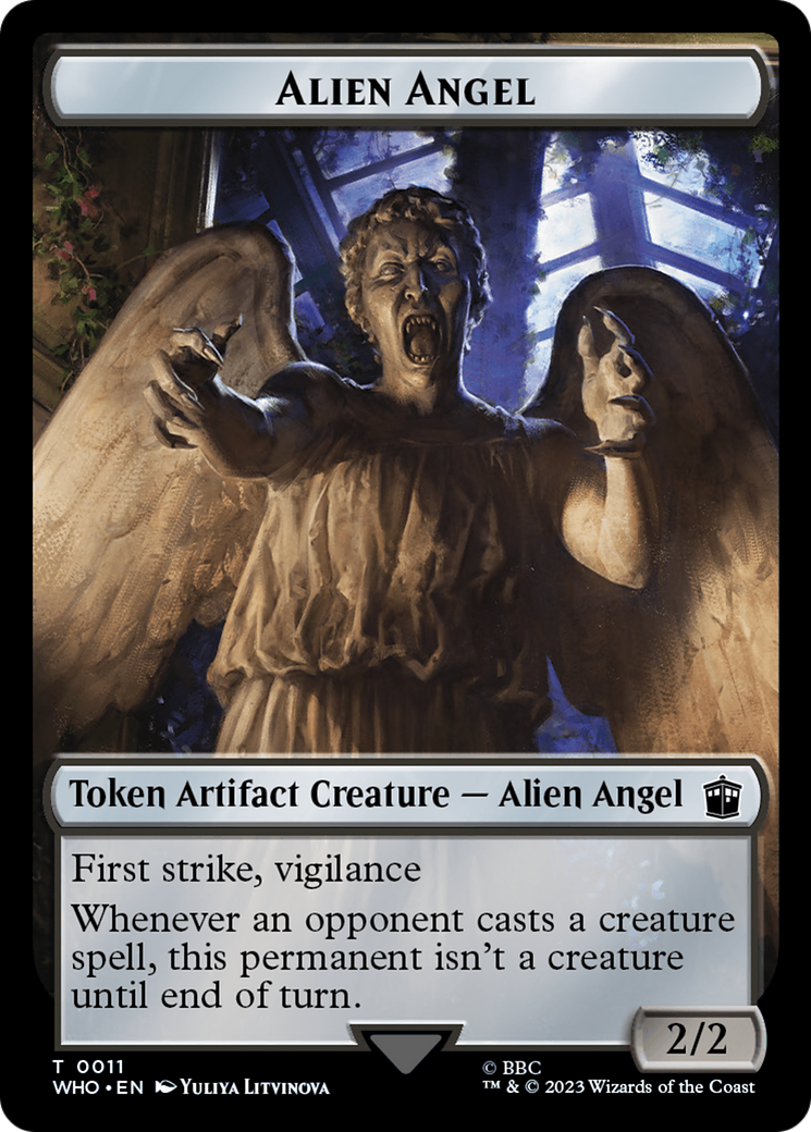 Alien Angel // Cyberman Double-Sided Token [Doctor Who Tokens] | Galaxy Games LLC