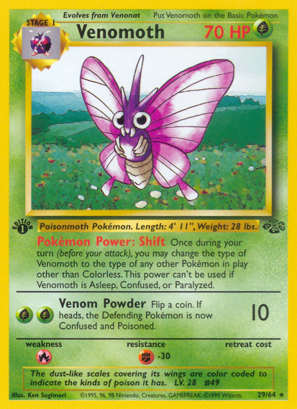 Venomoth (29/64) [Jungle 1st Edition] | Galaxy Games LLC