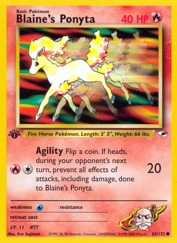 Blaine's Ponyta (63/132) [Gym Heroes 1st Edition] | Galaxy Games LLC