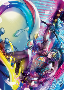 Tatsunari, Toad Rider Art Card [Kamigawa: Neon Dynasty Art Series] | Galaxy Games LLC