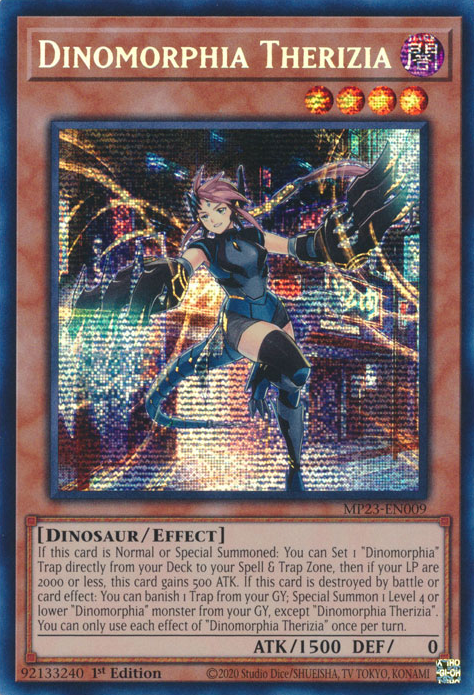 Dinomorphia Therizia [MP23-EN009] Prismatic Secret Rare | Galaxy Games LLC