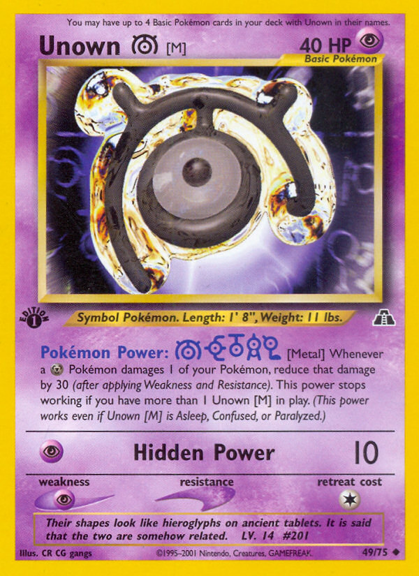 Unown [M] (49/75) [Neo Discovery 1st Edition] | Galaxy Games LLC