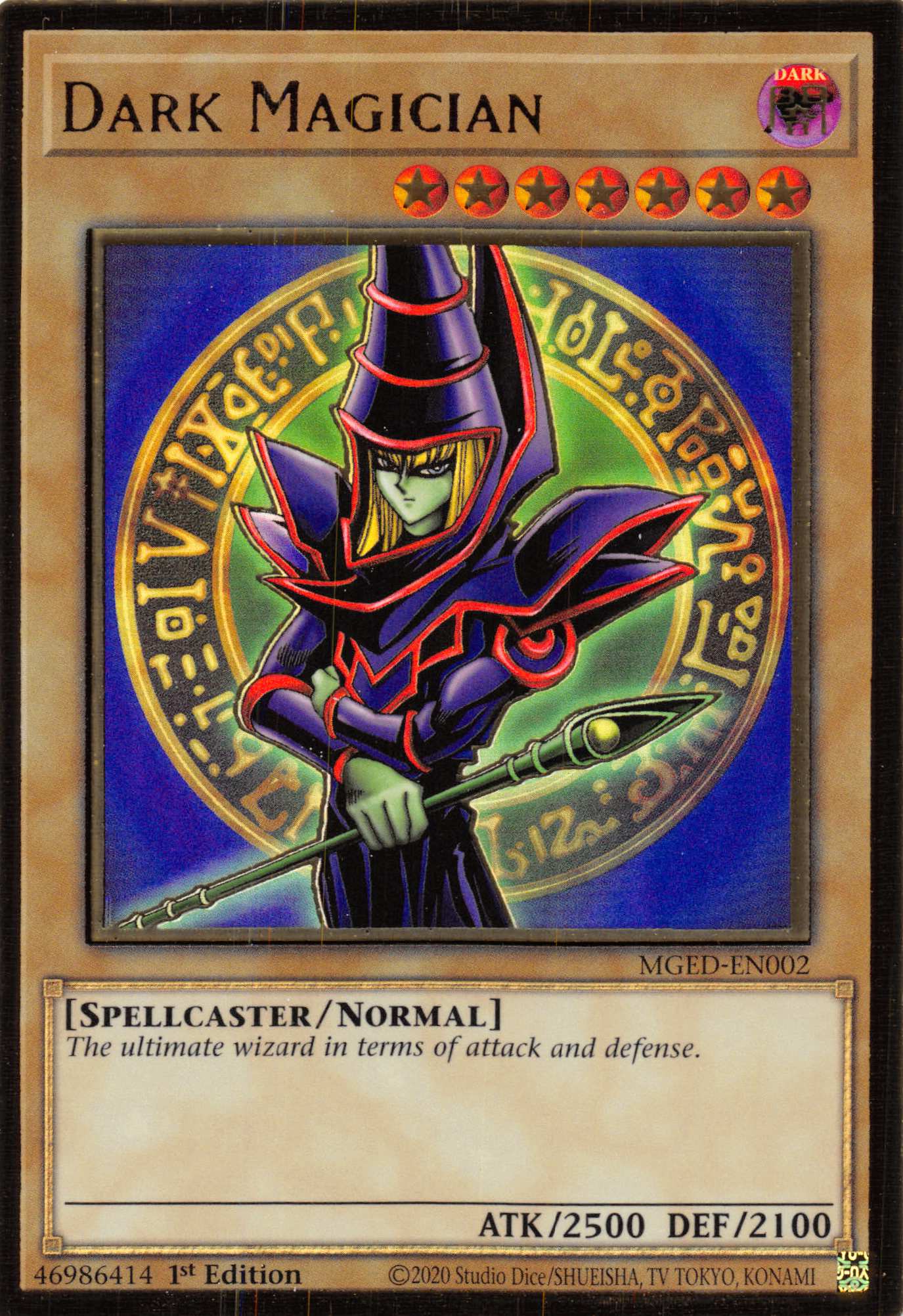 Dark Magician (Alternate Art) [MGED-EN002] Gold Rare | Galaxy Games LLC