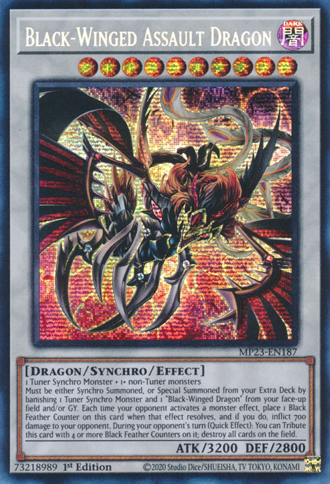 Black-Winged Assault Dragon [MP23-EN187] Prismatic Secret Rare | Galaxy Games LLC