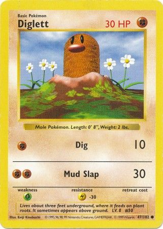 Diglett (47/102) [Base Set Shadowless Unlimited] | Galaxy Games LLC