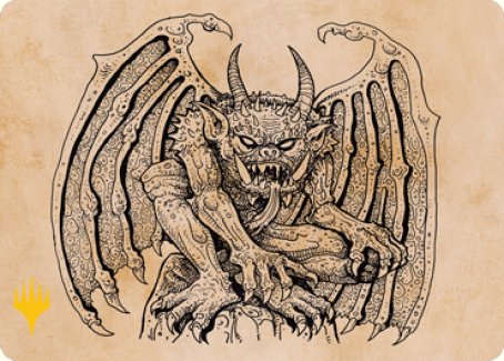 Cloister Gargoyle (Showcase) Art Card (Gold-Stamped Signature) [Dungeons & Dragons: Adventures in the Forgotten Realms Art Series] | Galaxy Games LLC