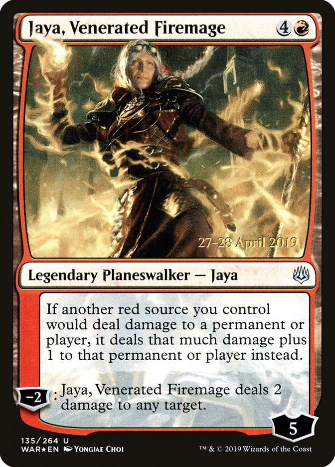 Jaya, Venerated Firemage [War of the Spark Prerelease Promos] | Galaxy Games LLC