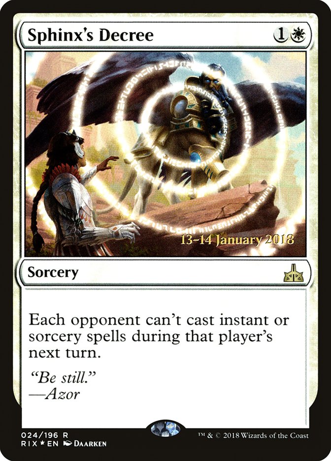 Sphinx's Decree [Rivals of Ixalan Prerelease Promos] | Galaxy Games LLC