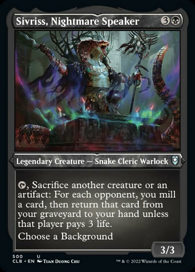 Sivriss, Nightmare Speaker (Foil Etched) [Commander Legends: Battle for Baldur's Gate] | Galaxy Games LLC