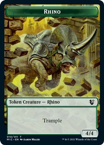 Rhino // Wolf Double-sided Token [Innistrad: Midnight Hunt Commander] | Galaxy Games LLC