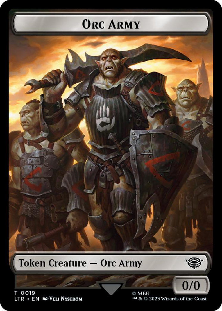 Orc Army (0019) // Food (0022) Double-Sided Token (Surge Foil) [The Lord of the Rings: Tales of Middle-Earth Tokens] | Galaxy Games LLC