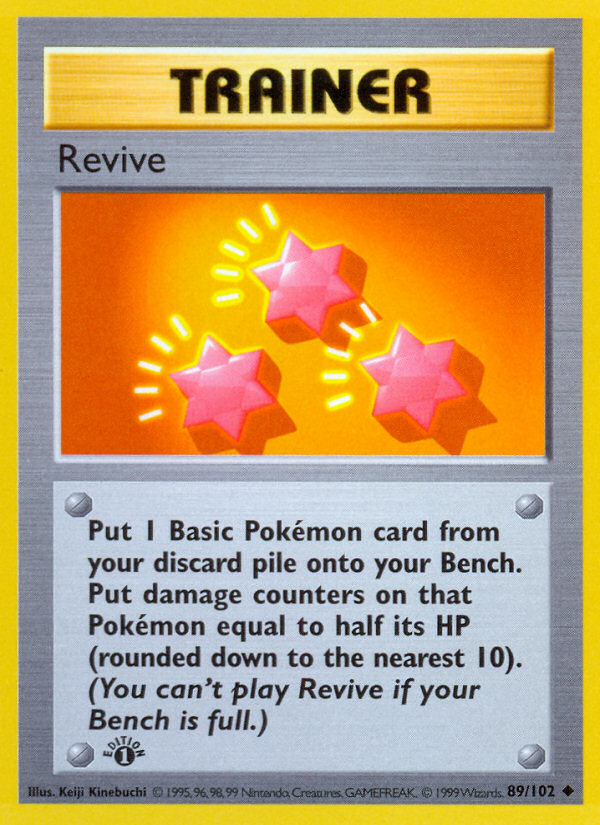 Revive (89/102) (Shadowless) [Base Set 1st Edition] | Galaxy Games LLC