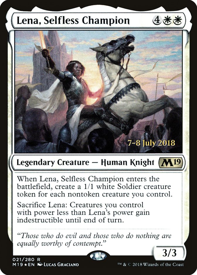 Lena, Selfless Champion [Core Set 2019 Prerelease Promos] | Galaxy Games LLC