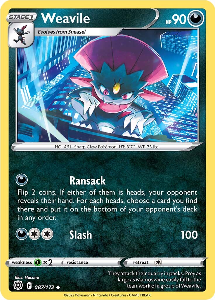 Weavile (087/172) [Sword & Shield: Brilliant Stars] | Galaxy Games LLC