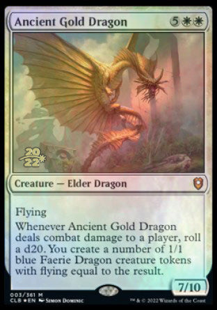 Ancient Gold Dragon [Commander Legends: Battle for Baldur's Gate Prerelease Promos] | Galaxy Games LLC