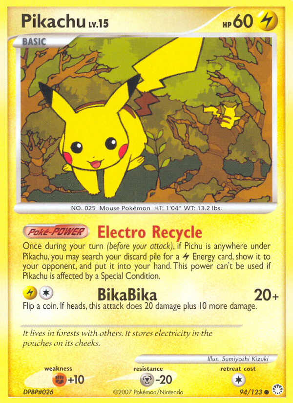 Pikachu (94/123) [Diamond & Pearl: Mysterious Treasures] | Galaxy Games LLC