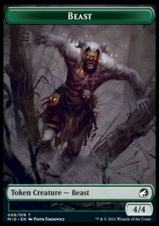 Beast Token [Innistrad: Midnight Hunt Tokens] | Galaxy Games LLC