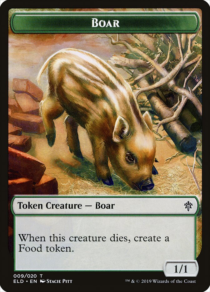 Boar Token [Throne of Eldraine Tokens] | Galaxy Games LLC