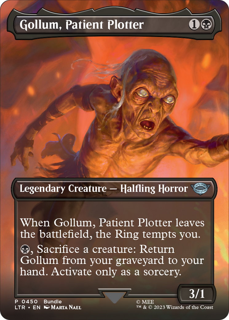Gollum, Patient Plotter (Borderless Alternate Art) [The Lord of the Rings: Tales of Middle-Earth] | Galaxy Games LLC