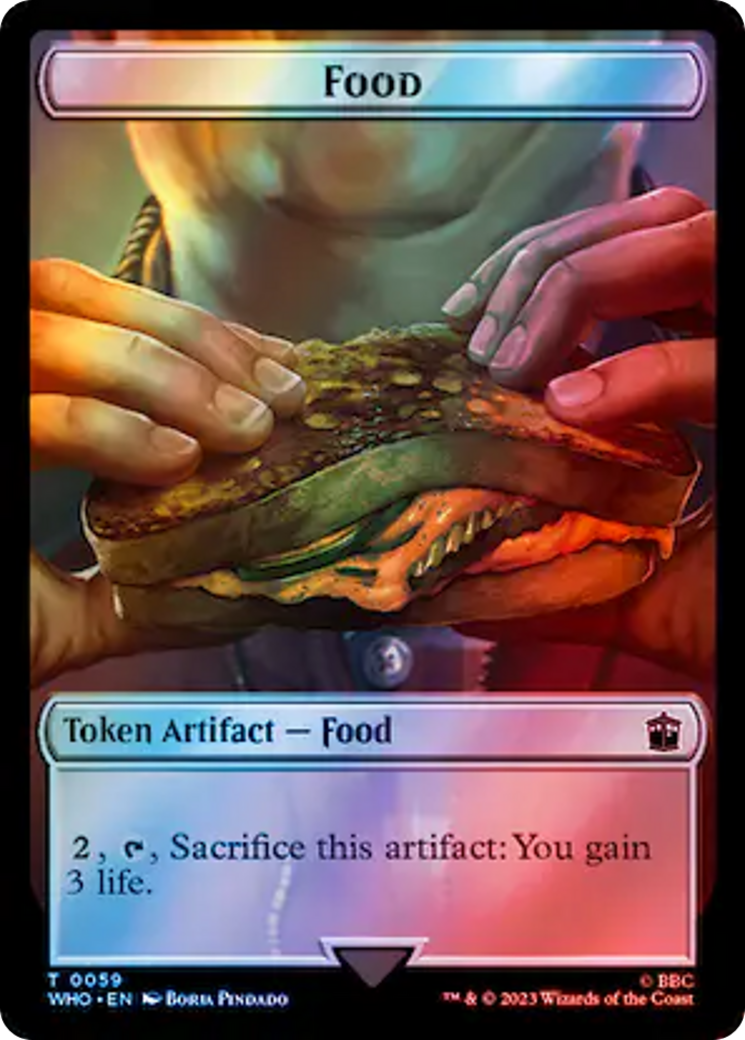 Alien Angel // Food (0059) Double-Sided Token (Surge Foil) [Doctor Who Tokens] | Galaxy Games LLC