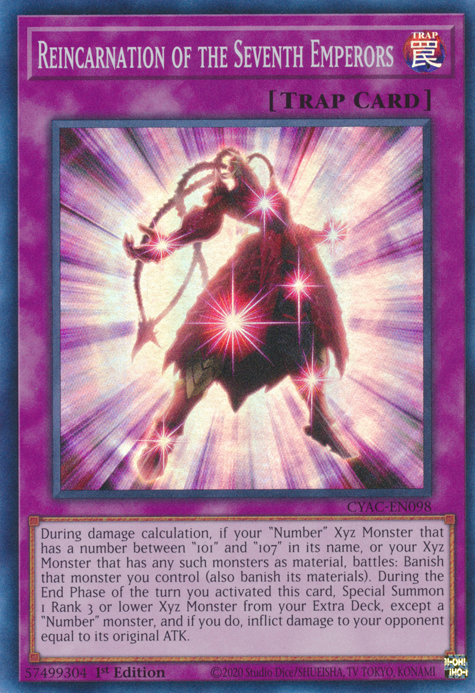 Reincarnation of the Seventh Emperors [CYAC-EN098] Super Rare | Galaxy Games LLC