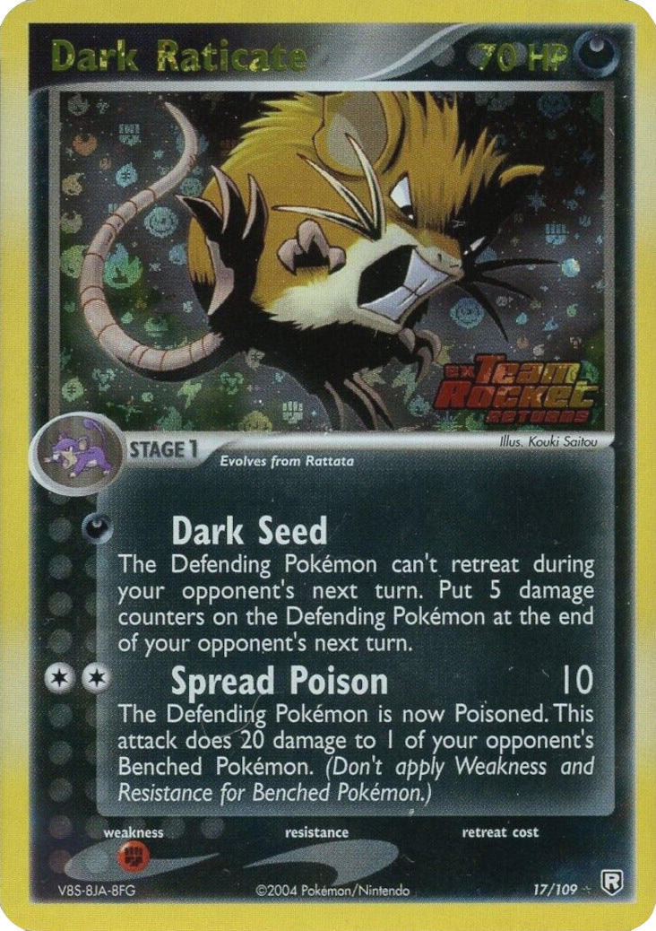 Dark Raticate (17/109) (Stamped) [EX: Team Rocket Returns] | Galaxy Games LLC