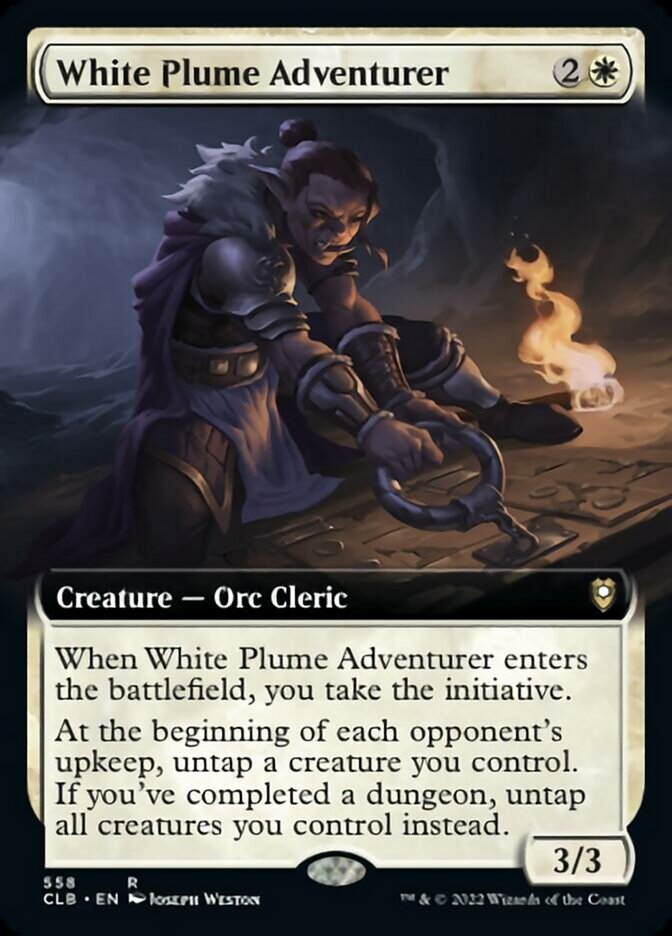 White Plume Adventurer (Extended Art) [Commander Legends: Battle for Baldur's Gate] | Galaxy Games LLC
