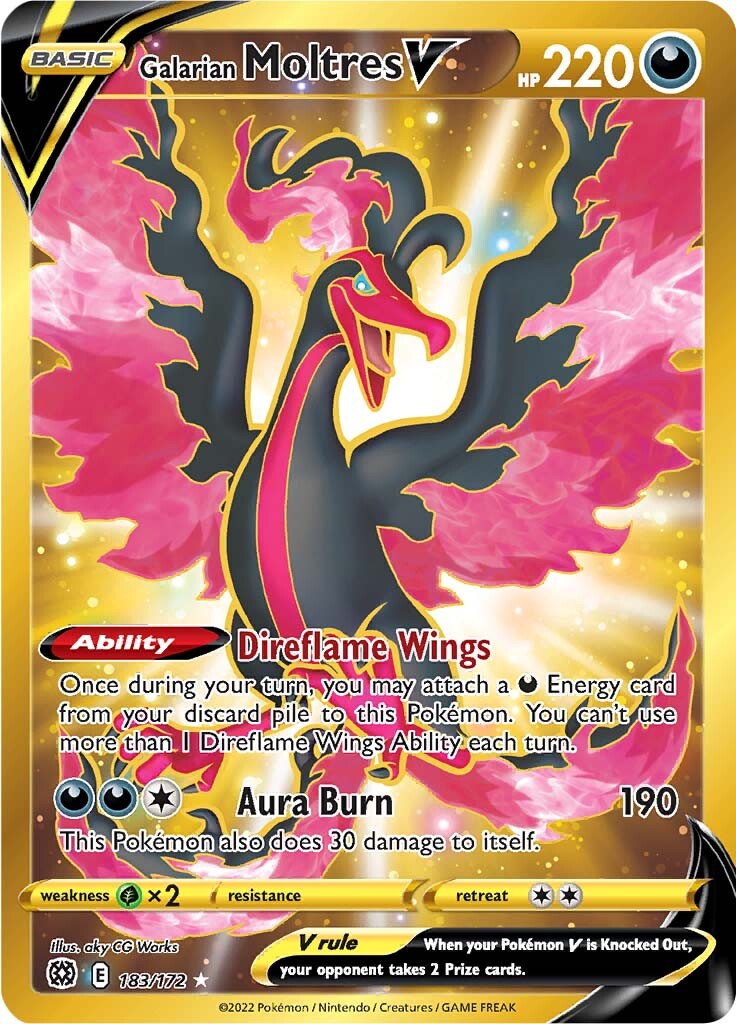 Pokemon Sword & Shield Brilliant Stars Galarian Moltres V #183 (Secret) Pokemon Sword & Shield Brilliant Stars Galarian Moltres V #183 (Secret)