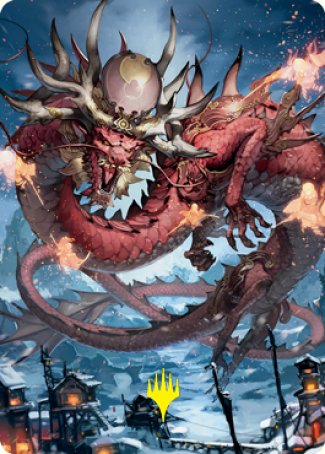 Atsushi, the Blazing Sky 2 Art Card (Gold-Stamped Signature) [Kamigawa: Neon Dynasty Art Series] | Galaxy Games LLC