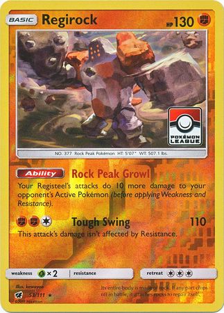 Regirock (53/111) (League Promo) [Sun & Moon: Crimson Invasion] | Galaxy Games LLC