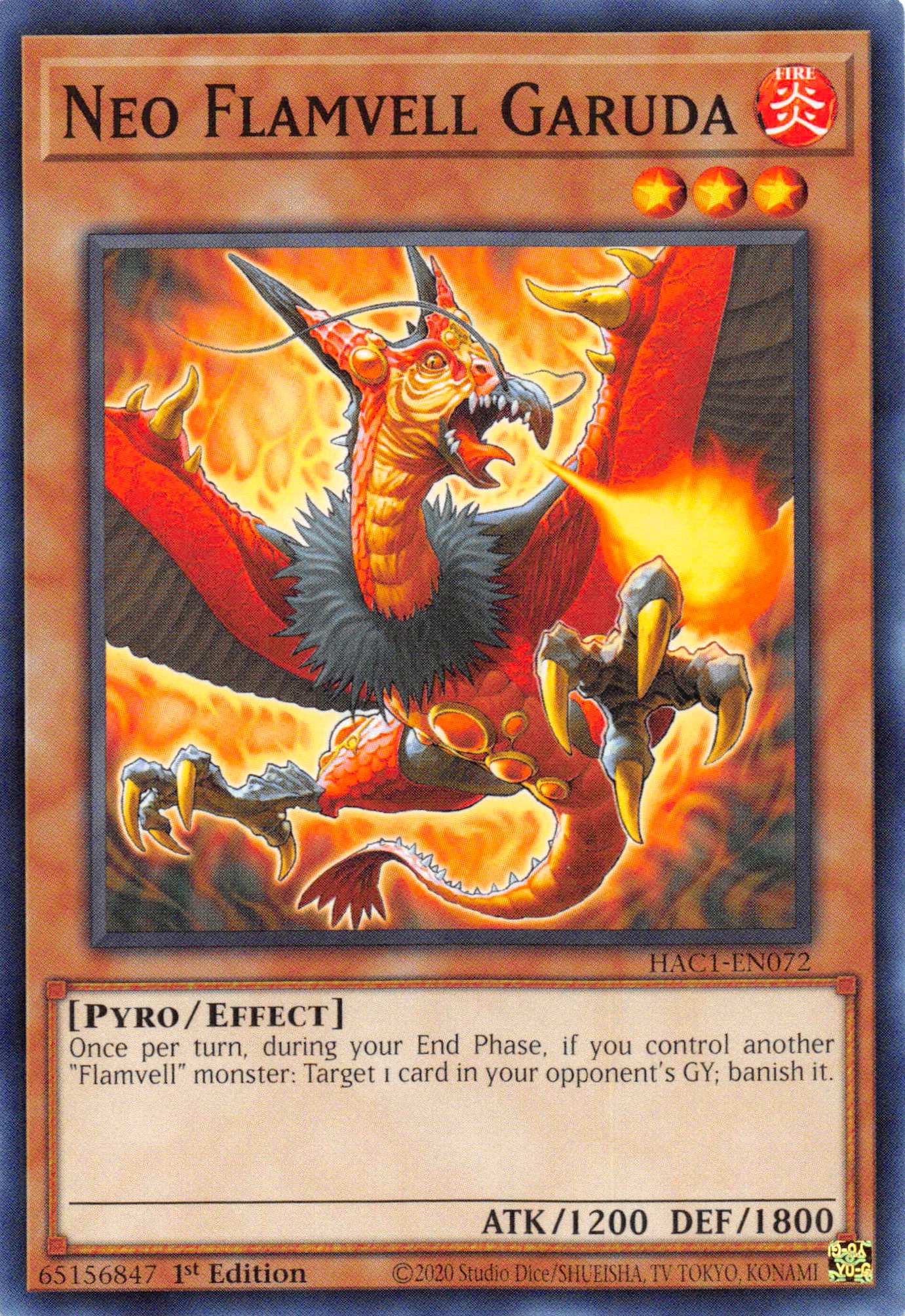 Neo Flamvell Garuda (Duel Terminal) [HAC1-EN072] Parallel Rare | Galaxy Games LLC