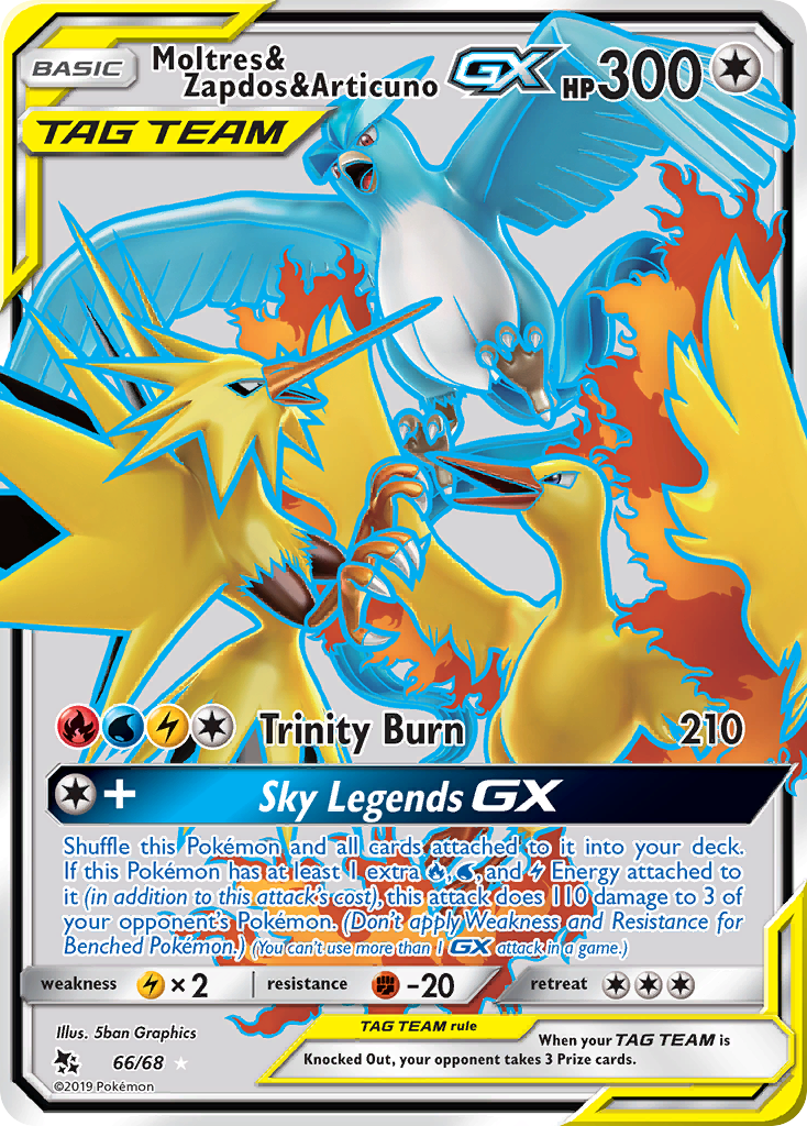 Moltres & Zapdos & Articuno GX (66/68) [Sun & Moon: Hidden Fates] | Galaxy Games LLC