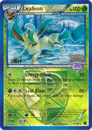 Leafeon (11/116) (States Championship Promo Staff) [Black & White: Plasma Freeze] | Galaxy Games LLC