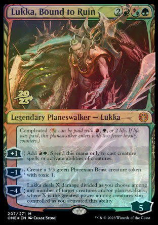 Lukka, Bound to Ruin [Phyrexia: All Will Be One Prerelease Promos] | Galaxy Games LLC