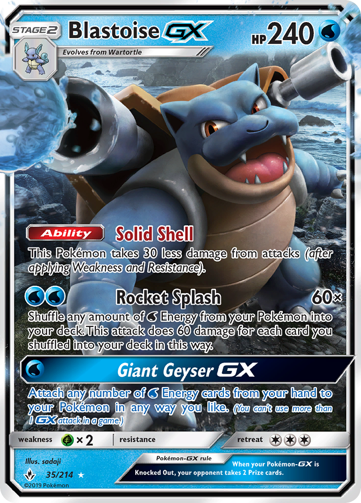 Blastoise GX (35/214) [Sun & Moon: Unbroken Bonds] | Galaxy Games LLC