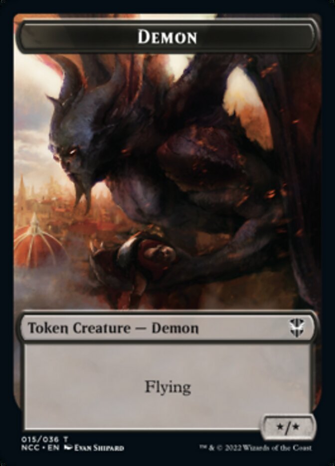 Demon // Copy Double-sided Token [Streets of New Capenna Commander Tokens] | Galaxy Games LLC