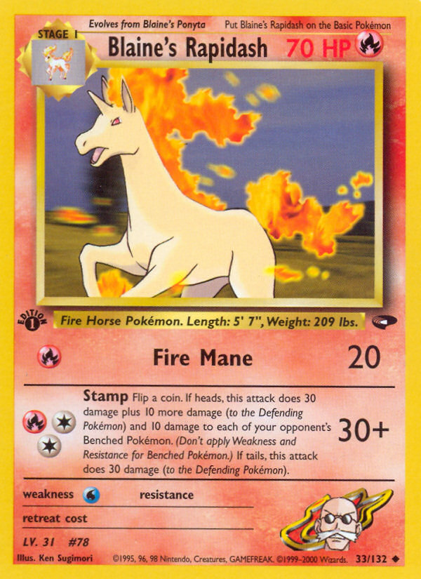 Blaine's Rapidash (33/132) [Gym Challenge 1st Edition] | Galaxy Games LLC