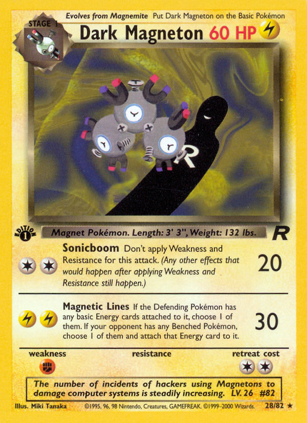 Dark Magneton (28/82) [Team Rocket 1st Edition] | Galaxy Games LLC