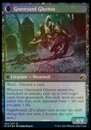 Graveyard Trespasser // Graveyard Glutton [Innistrad: Midnight Hunt Prerelease Promos] | Galaxy Games LLC