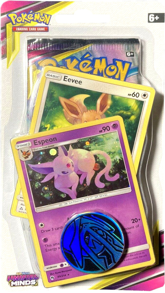 Sun & Moon: Unified Minds - Single Pack Blister (Espeon, Eevee) | Galaxy Games LLC