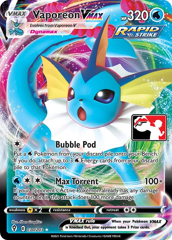 Vaporeon VMAX (030/203) [Prize Pack Series One] | Galaxy Games LLC