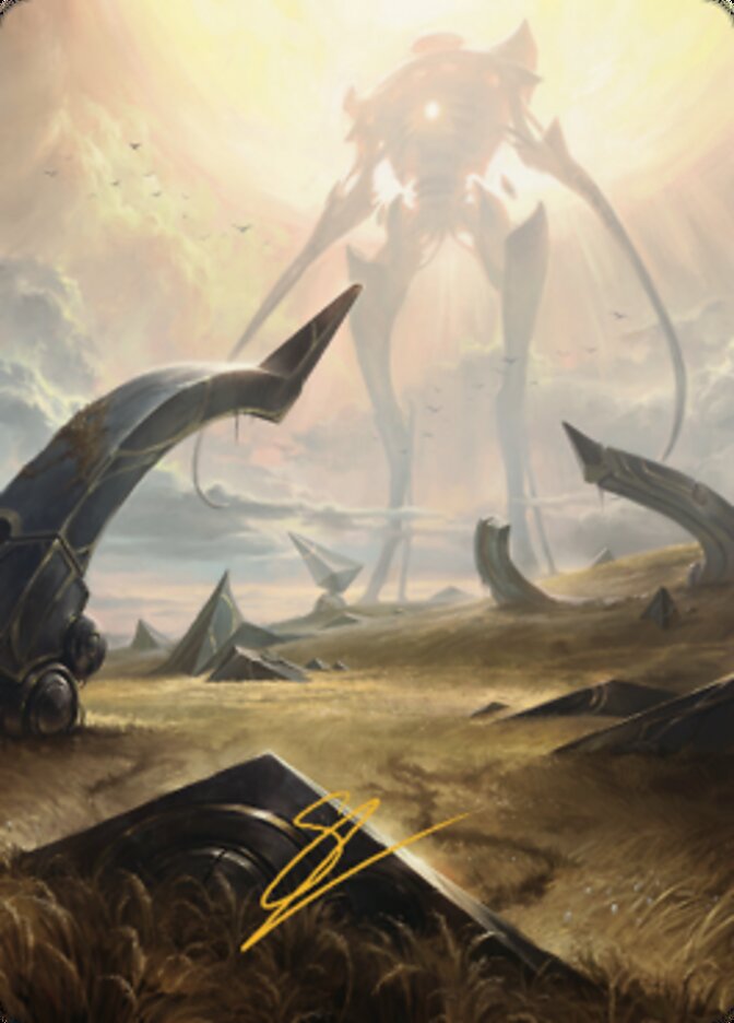 Plains (1) Art Card (Gold-Stamped Signature) [The Brothers' War Art Series] | Galaxy Games LLC