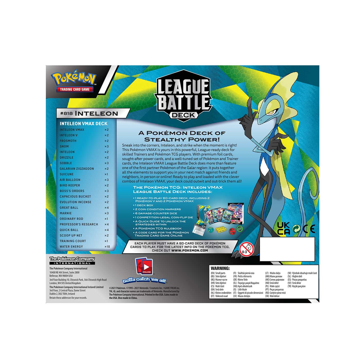 Sword & Shield: Battle Styles - League Battle Deck (Inteleon VMAX) | Galaxy Games LLC