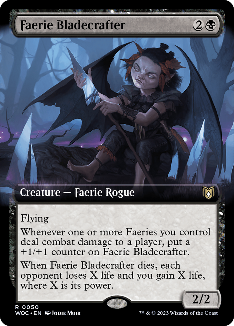 Faerie Bladecrafter (Extended Art) [Wilds of Eldraine Commander] | Galaxy Games LLC