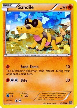 Sandile (63/114) (Cracked Ice Holo) [Black & White: Base Set] | Galaxy Games LLC