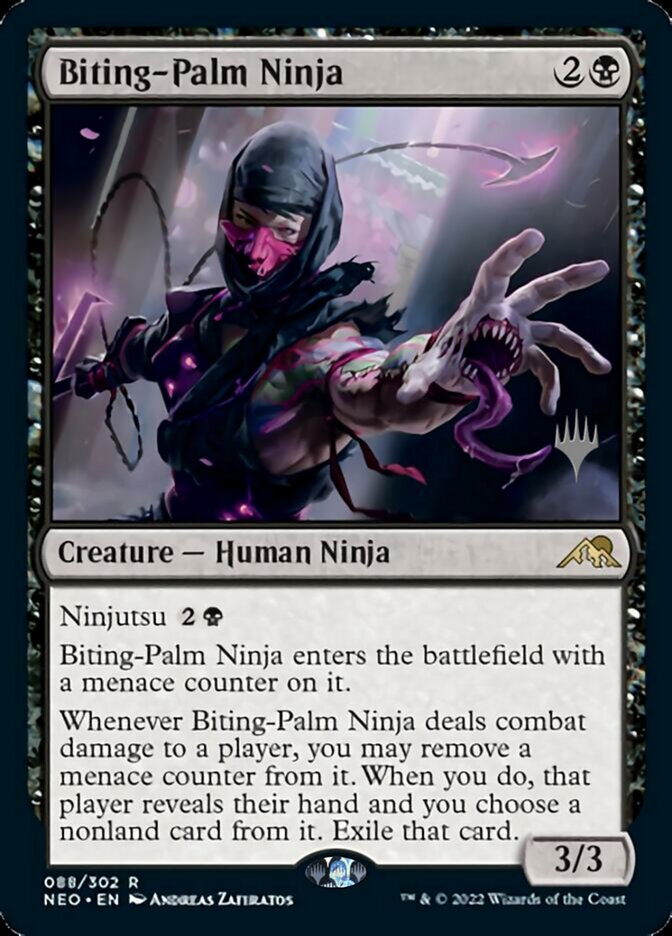 Biting-Palm Ninja (Promo Pack) [Kamigawa: Neon Dynasty Promos] | Galaxy Games LLC