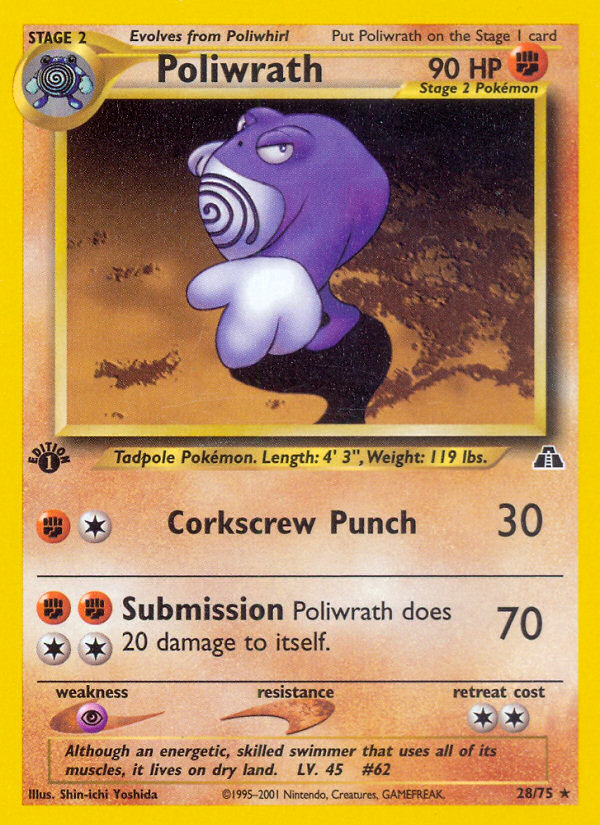 Poliwrath (28/75) [Neo Discovery 1st Edition] | Galaxy Games LLC