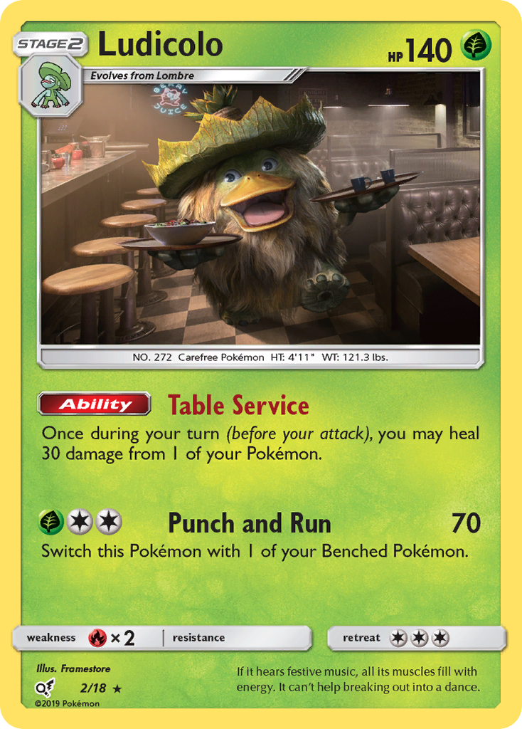 Ludicolo (2/18) [Sun & Moon: Detective Pikachu] | Galaxy Games LLC