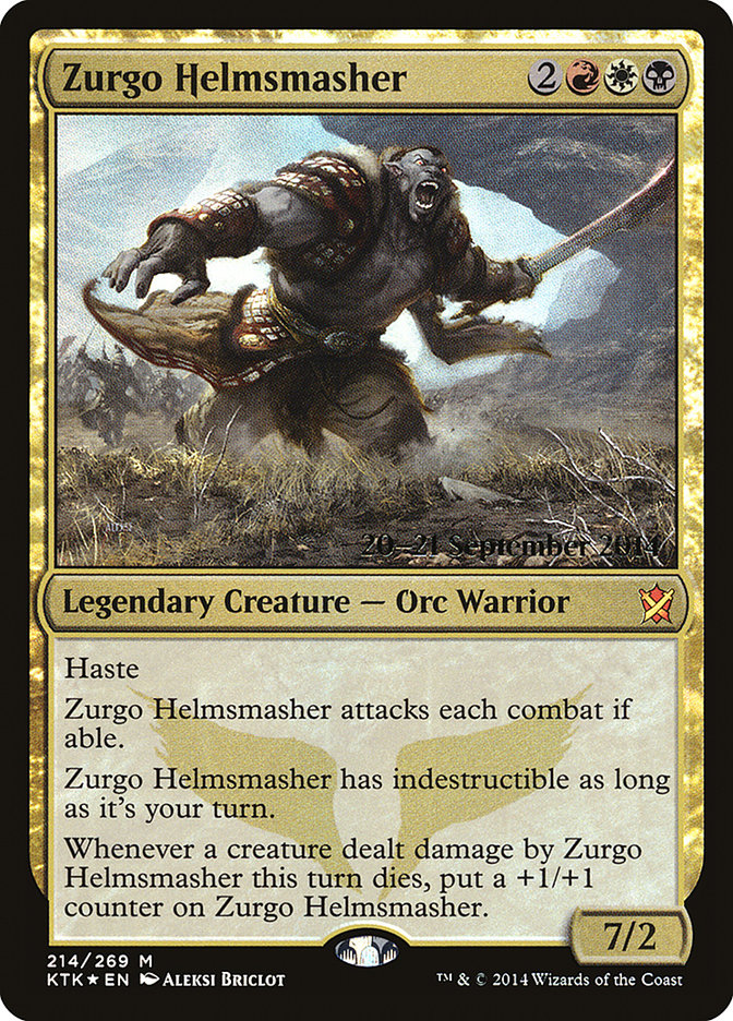 Zurgo Helmsmasher [Khans of Tarkir Prerelease Promos] | Galaxy Games LLC